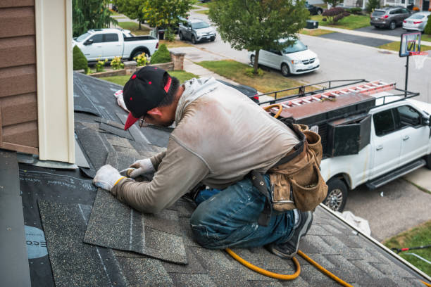Professional Storm Damage Roof Repair technician working in Trumbull, CT